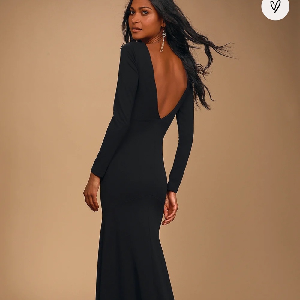 Lulus Wait For Me Black Long Sleeve Maxi Dress